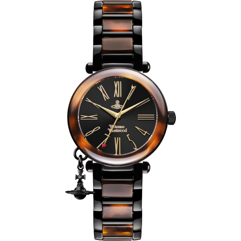 Ladies Vivienne Westwood Orb Brown Logo Strap Watch-NIB-No Longer available VIVIENNE WESTWOOD ORB BROWN LEATHER STRAP WATCH MAIDA  main image 4